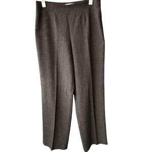 Coldwater Creek Straight Leg Pants Charcoal Gray Women’s 10 Pull On Tweed